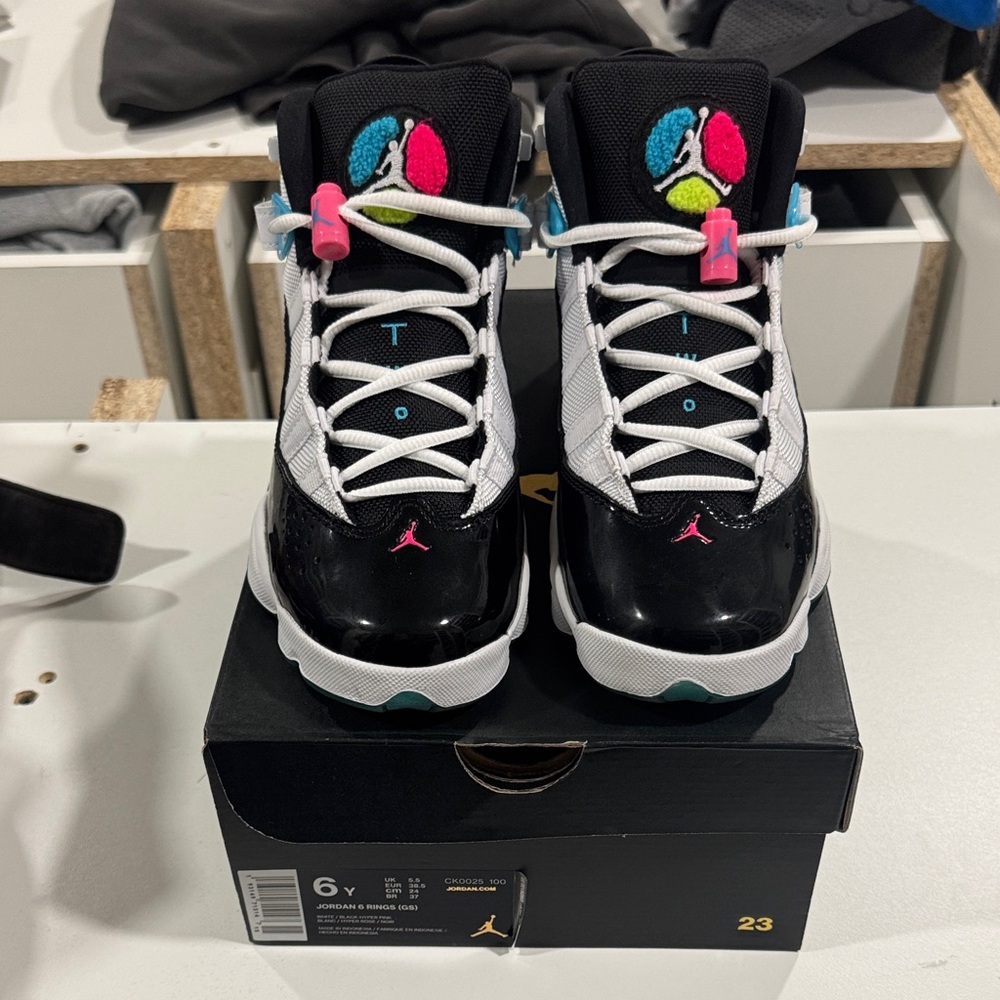 Jordan 6 rings SOUTH BEACH Black and Pink Sneakers